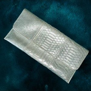 SILVER CLUTCH, Vegan Leather, GORGEOUS